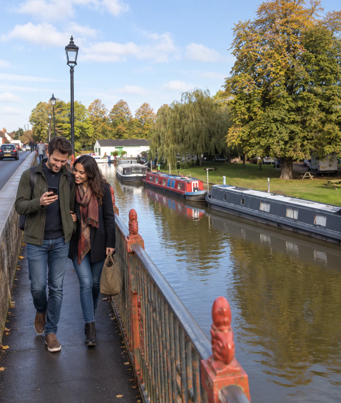 Couple enjoying a romantic Mystery Picnic date in Stratford-upon-Avon