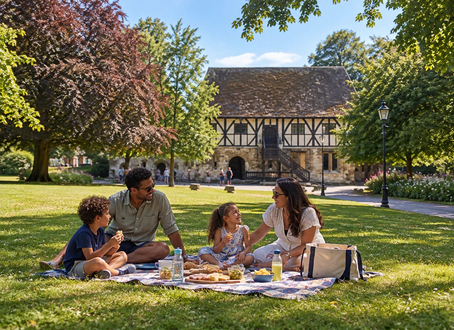Family enjoying a Mystery Picnic family day out in York