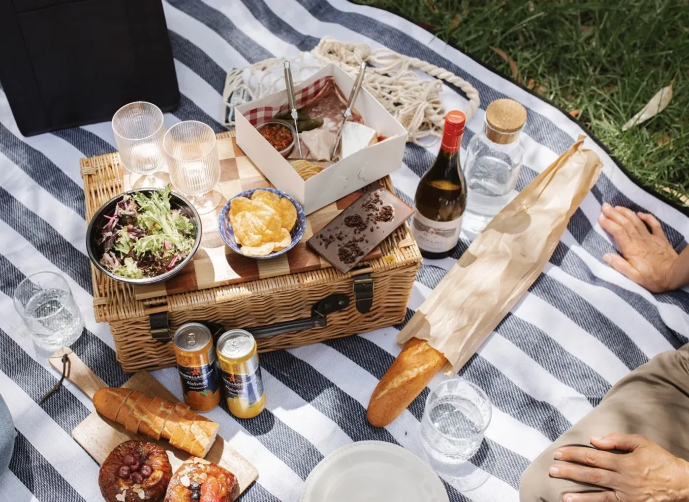 Mystery Picnic food laid out for an outdoor dining experience in Belfast