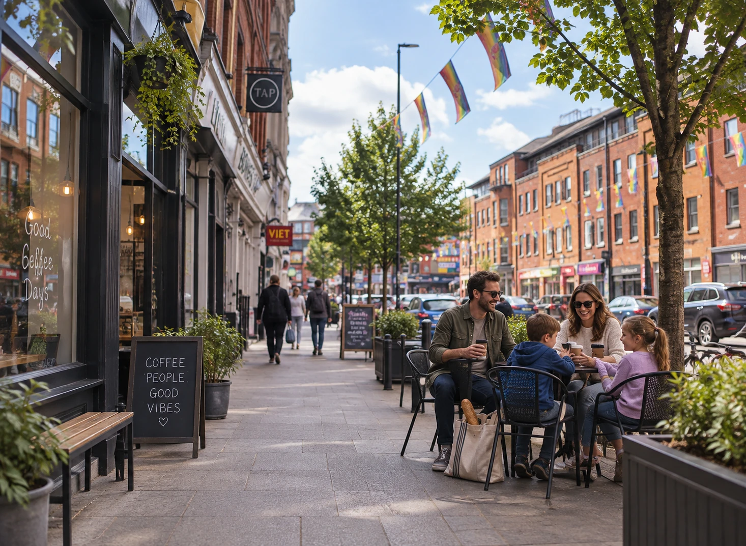 Family enjoying a Mystery Picnic experience in Leeds City Centre